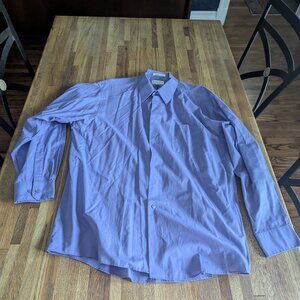 Van Heusen Men's 17 1/2 34 35 Purple Dress Shirt Button Down